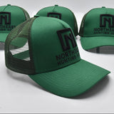 Mesh Back A Frame Hat - Green Hat with Black logo