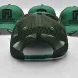 Mesh Back A Frame Hat - Green Hat with Black logo