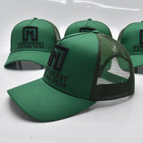 Mesh Back A Frame Hat - Green Hat with Black logo