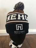 Brown and Black Pom Pom Beanie